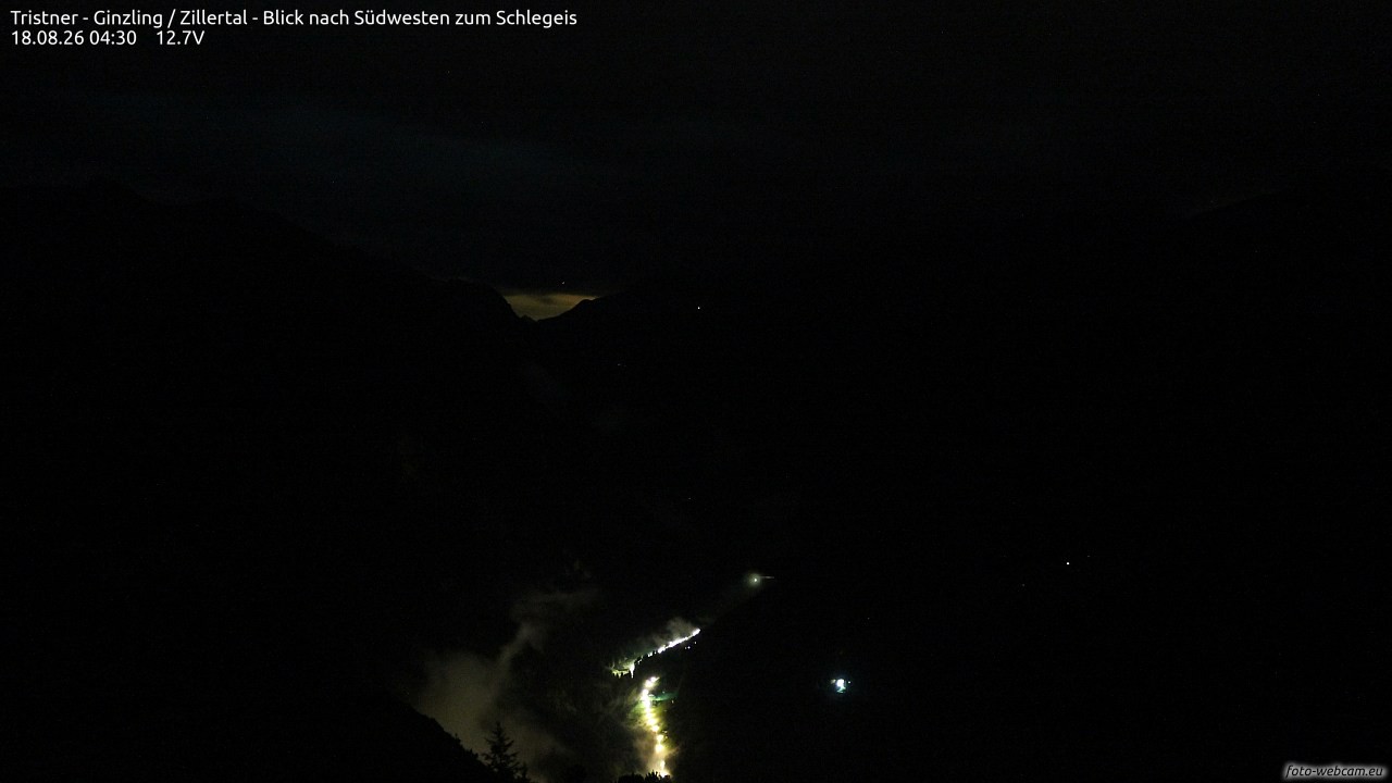 Archiv Foto Webcam Tristner/ Zillertal - Blick zum Grinberg