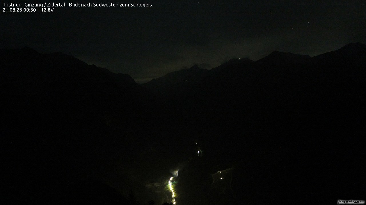 Archiv Foto Webcam Tristner/ Zillertal - Blick zum Grinberg