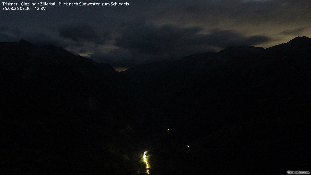 Archiv Foto Webcam Tristner/ Zillertal - Blick zum Grinberg