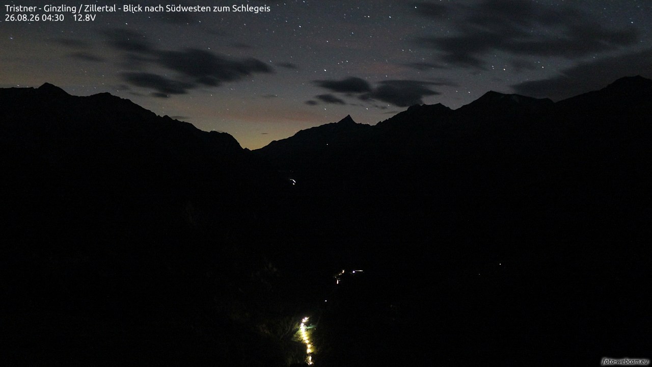 Archiv Foto Webcam Tristner/ Zillertal - Blick zum Grinberg