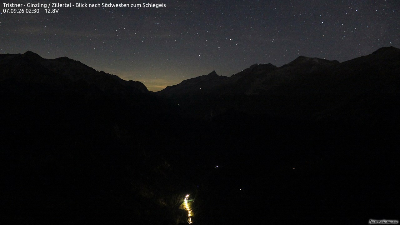 Archiv Foto Webcam Tristner/ Zillertal - Blick zum Grinberg