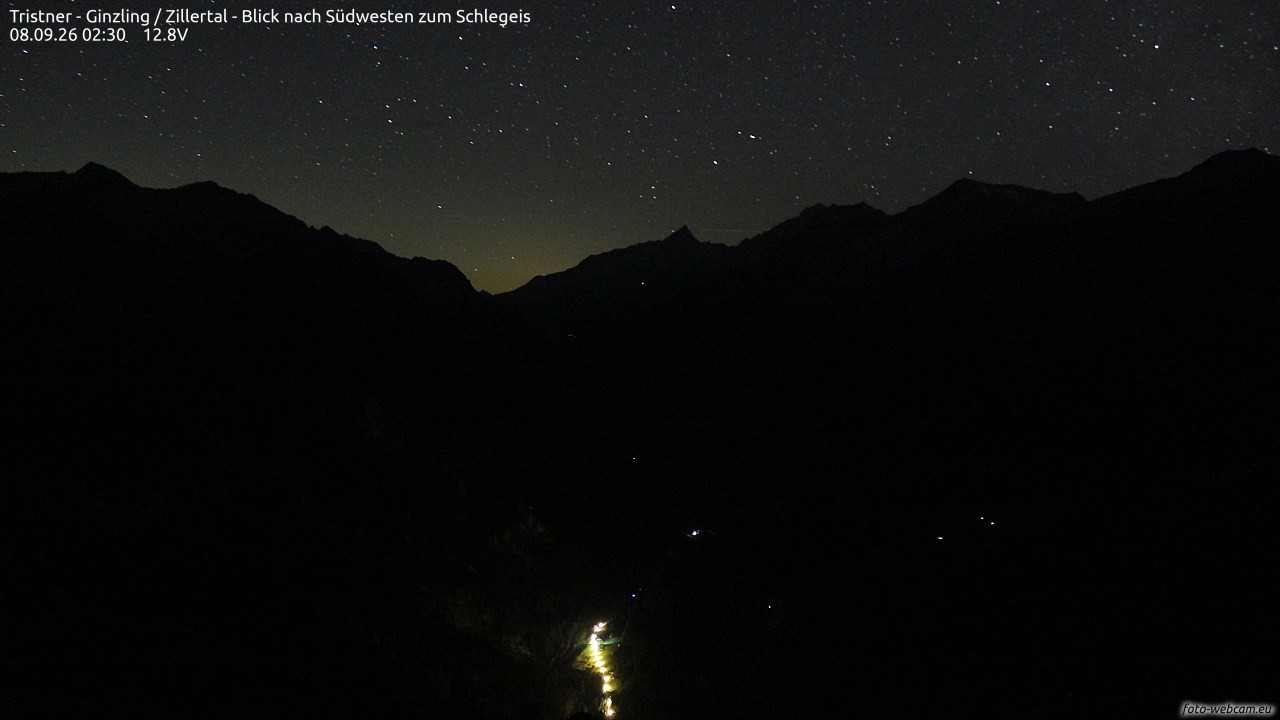 Archiv Foto Webcam Tristner/ Zillertal - Blick zum Grinberg