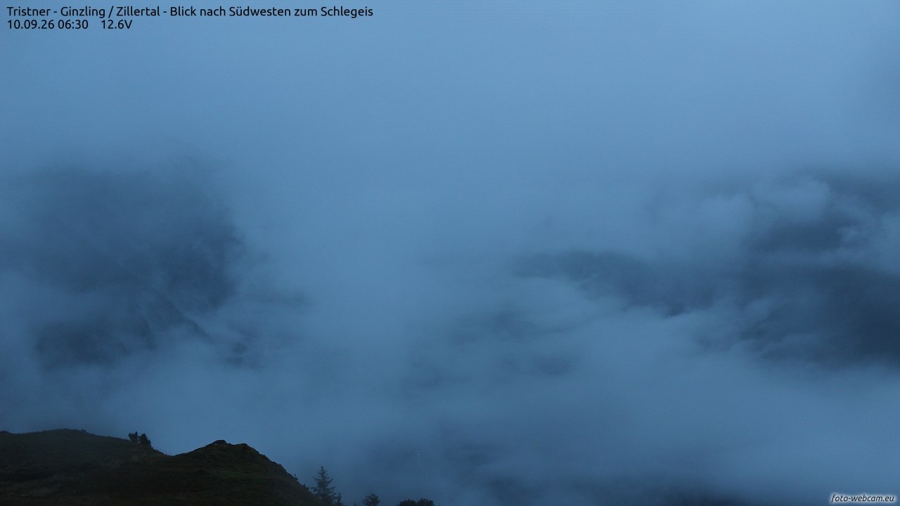 Archiv Foto Webcam Tristner/ Zillertal - Blick zum Grinberg
