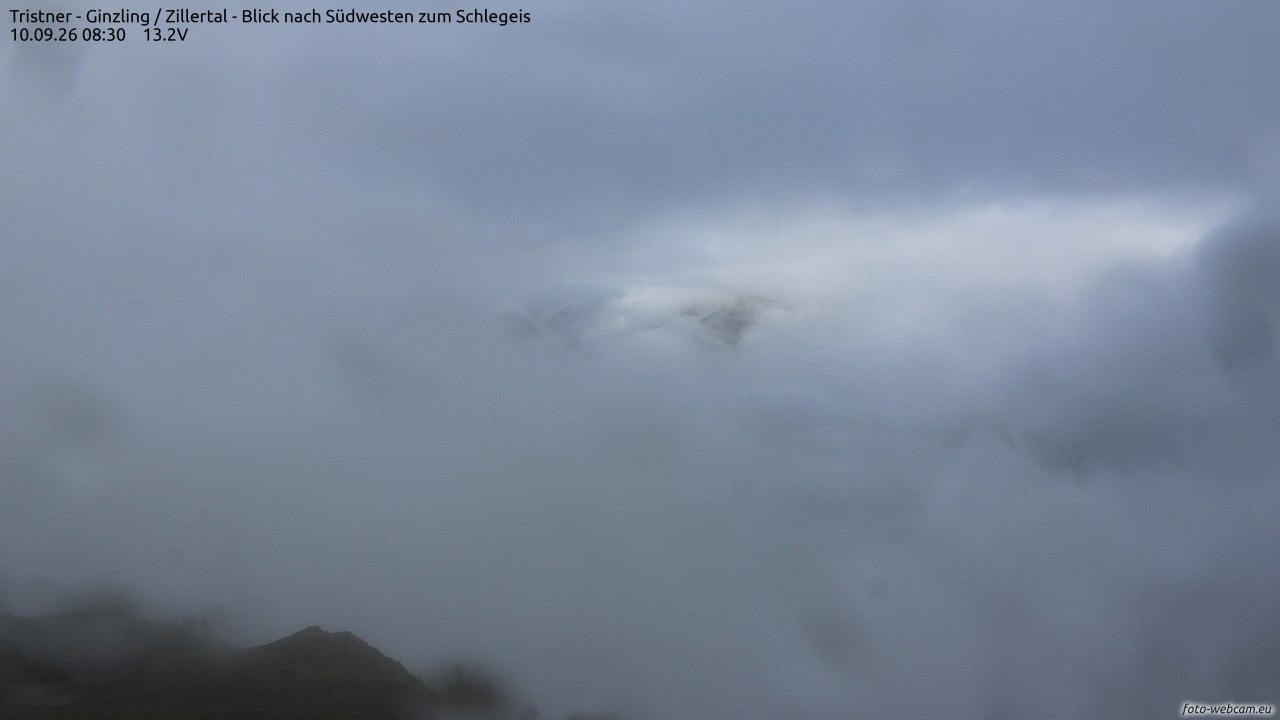 Archiv Foto Webcam Tristner/ Zillertal - Blick zum Grinberg