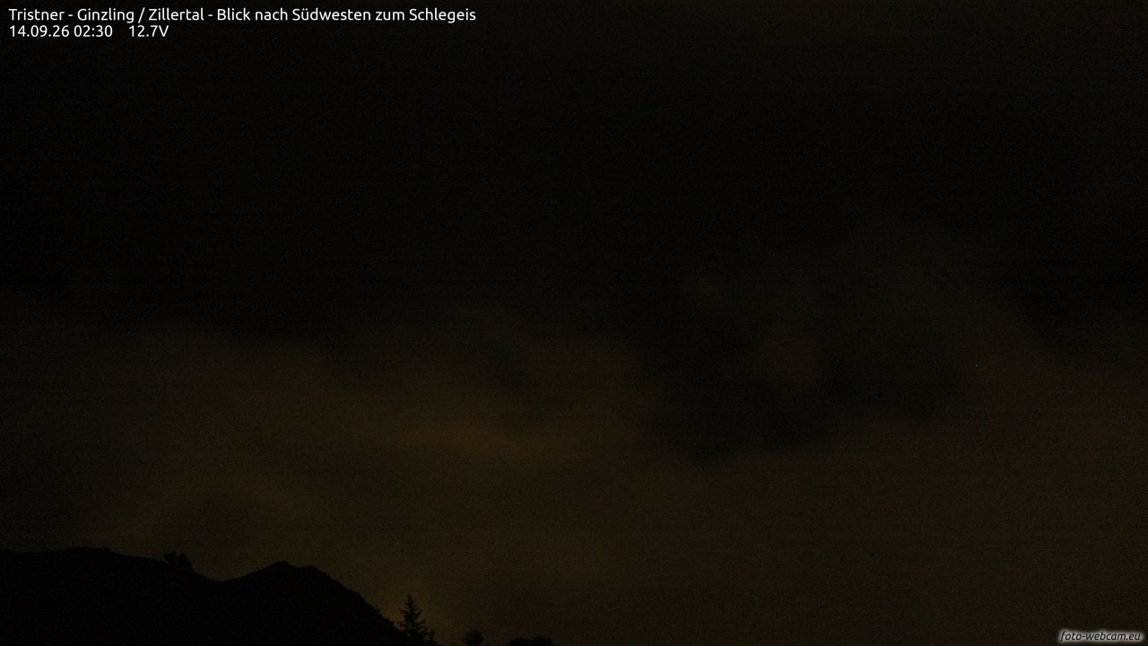 Archiv Foto Webcam Tristner/ Zillertal - Blick zum Grinberg