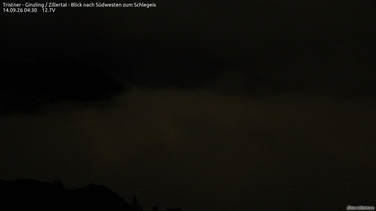 Archiv Foto Webcam Tristner/ Zillertal - Blick zum Grinberg