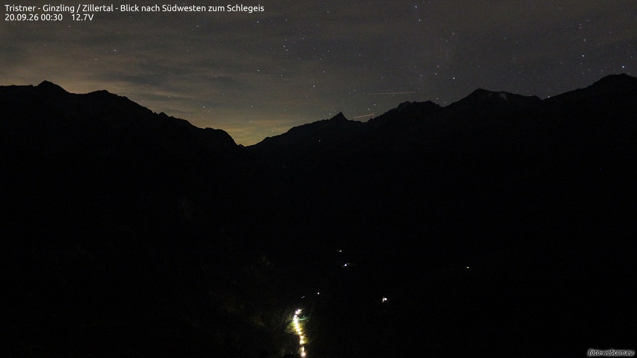 Archiv Foto Webcam Tristner/ Zillertal - Blick zum Grinberg