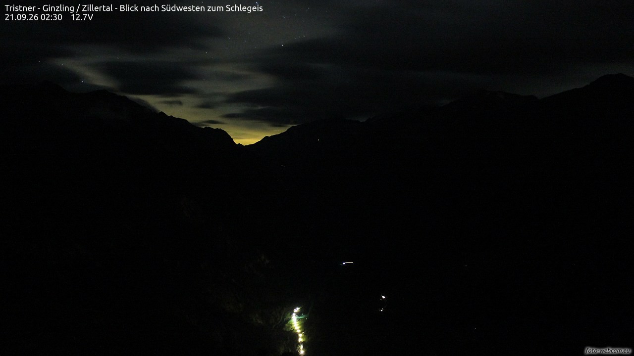 Archiv Foto Webcam Tristner/ Zillertal - Blick zum Grinberg