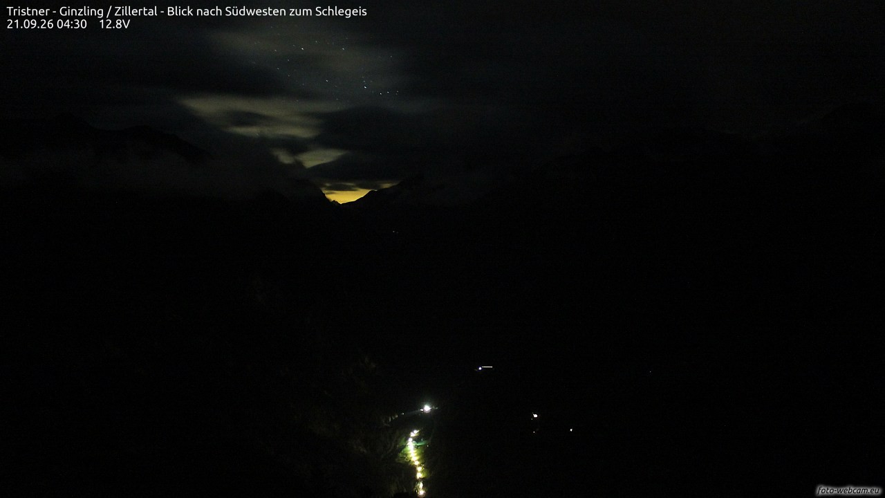 Archiv Foto Webcam Tristner/ Zillertal - Blick zum Grinberg