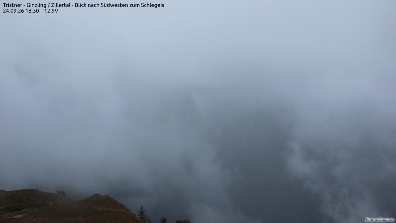 Archiv Foto Webcam Tristner/ Zillertal - Blick zum Grinberg