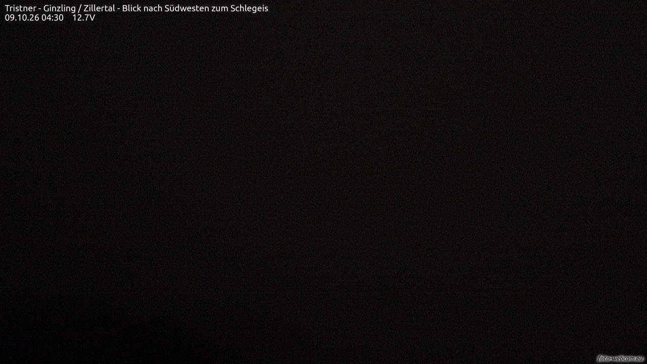 Archiv Foto Webcam Tristner/ Zillertal - Blick zum Grinberg