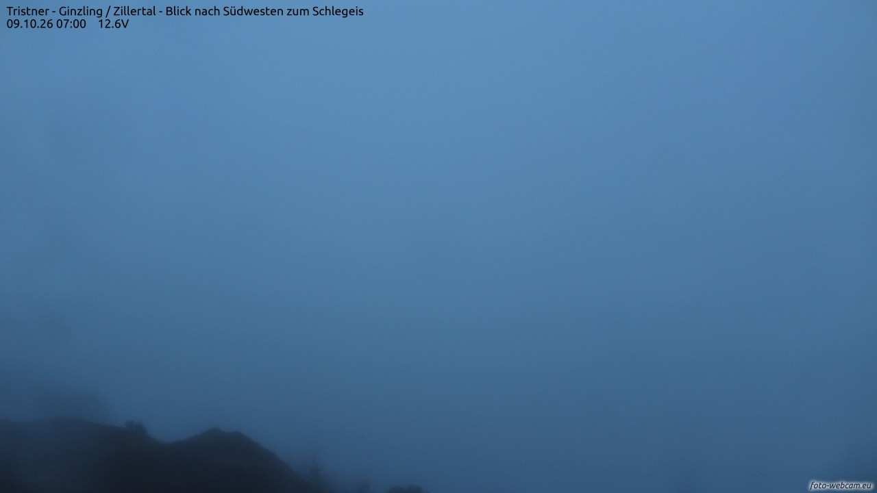 Archiv Foto Webcam Tristner/ Zillertal - Blick zum Grinberg