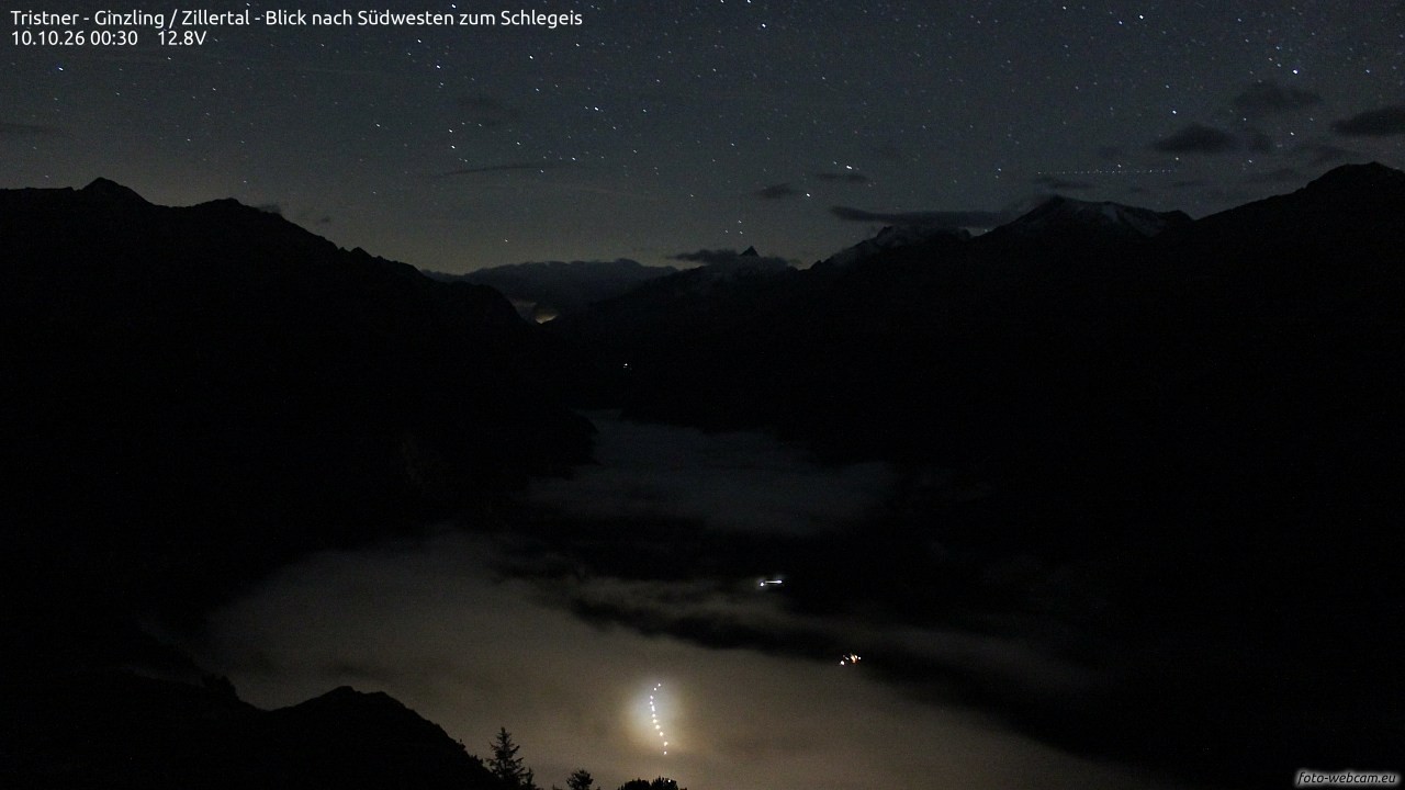 Archiv Foto Webcam Tristner/ Zillertal - Blick zum Grinberg
