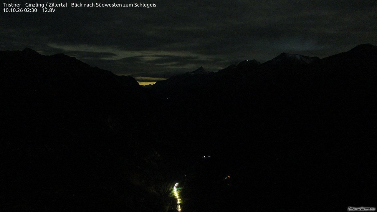 Archiv Foto Webcam Tristner/ Zillertal - Blick zum Grinberg