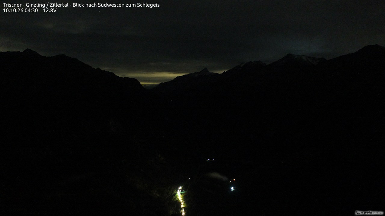 Archiv Foto Webcam Tristner/ Zillertal - Blick zum Grinberg