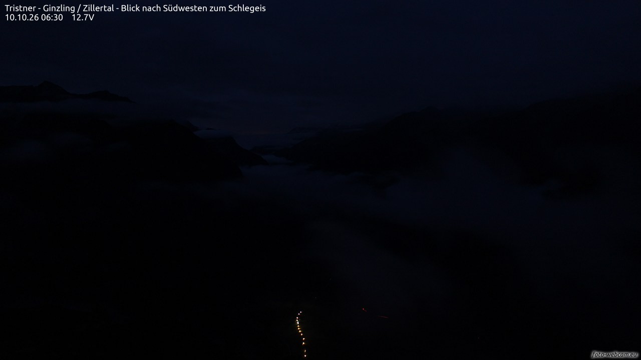 Archiv Foto Webcam Tristner/ Zillertal - Blick zum Grinberg