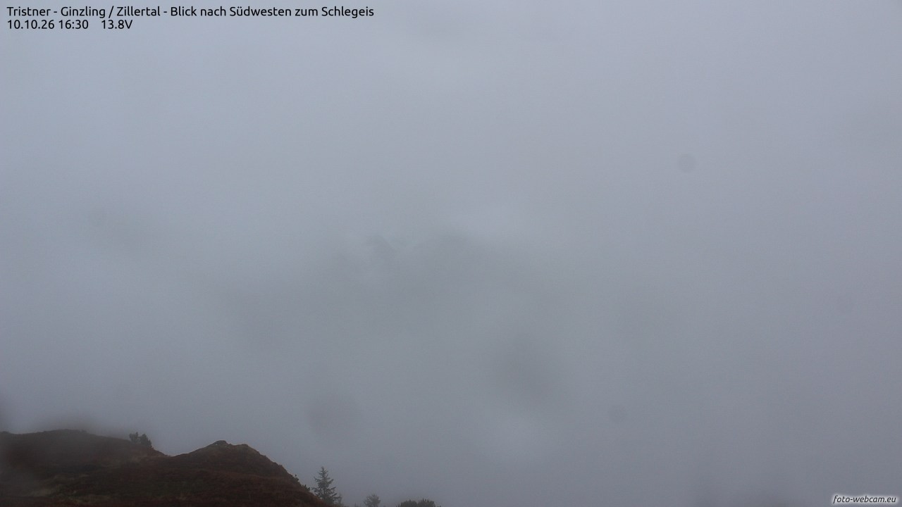 Archiv Foto Webcam Tristner/ Zillertal - Blick zum Grinberg