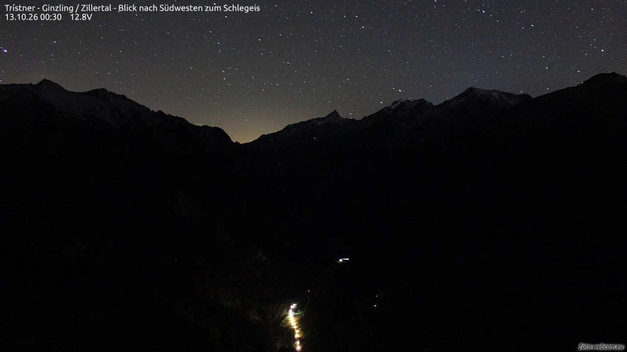 Archiv Foto Webcam Tristner/ Zillertal - Blick zum Grinberg
