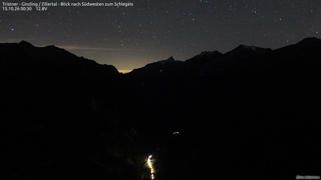 Archiv Foto Webcam Tristner/ Zillertal - Blick zum Grinberg
