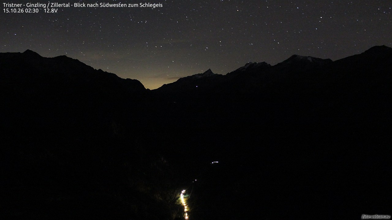 Archiv Foto Webcam Tristner/ Zillertal - Blick zum Grinberg