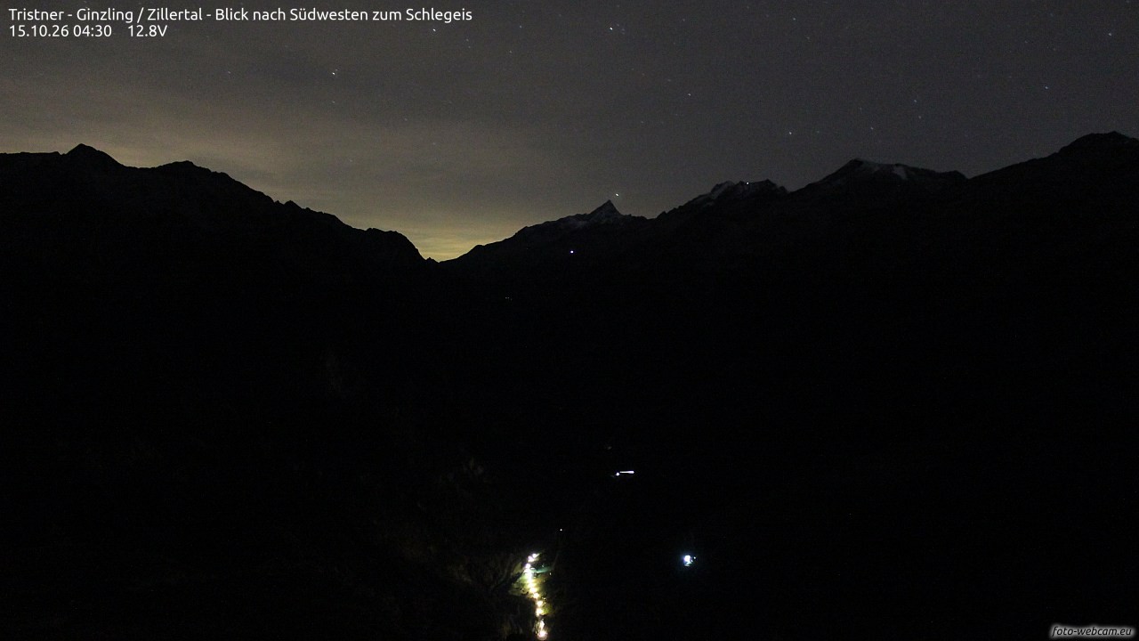 Archiv Foto Webcam Tristner/ Zillertal - Blick zum Grinberg