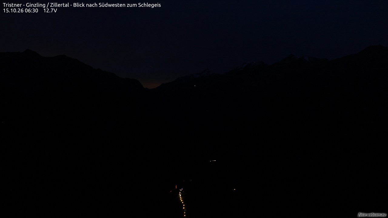Archiv Foto Webcam Tristner/ Zillertal - Blick zum Grinberg