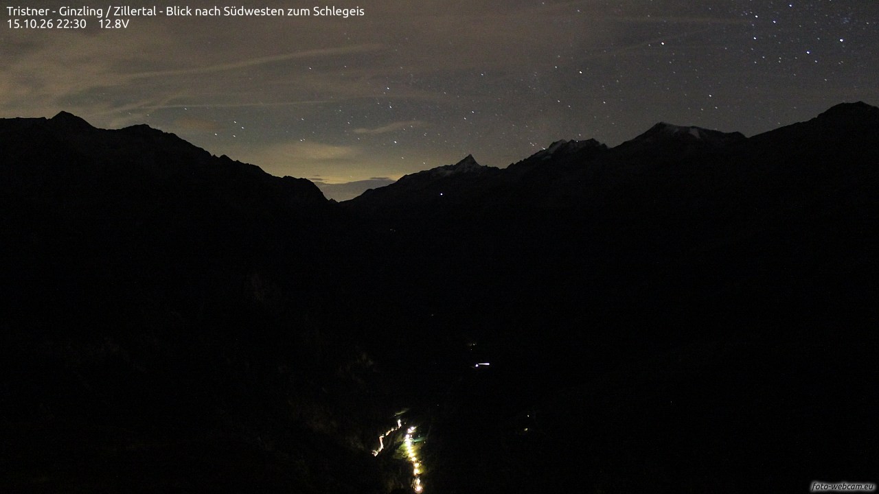 Archiv Foto Webcam Tristner/ Zillertal - Blick zum Grinberg