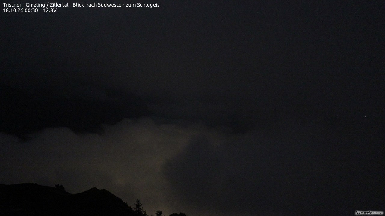 Archiv Foto Webcam Tristner/ Zillertal - Blick zum Grinberg