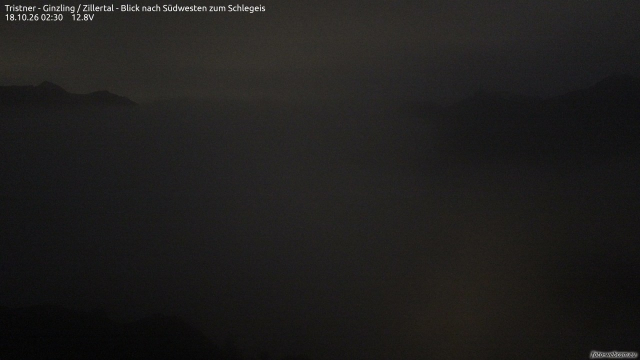 Archiv Foto Webcam Tristner/ Zillertal - Blick zum Grinberg