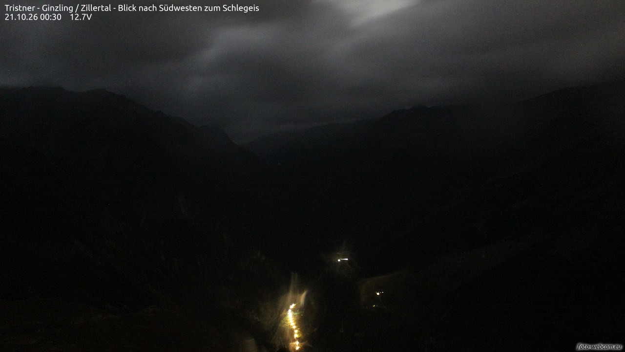 Archiv Foto Webcam Tristner/ Zillertal - Blick zum Grinberg