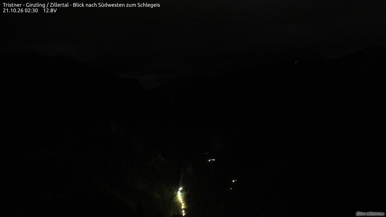 Archiv Foto Webcam Tristner/ Zillertal - Blick zum Grinberg