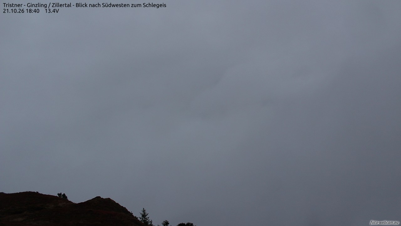Archiv Foto Webcam Tristner/ Zillertal - Blick zum Grinberg