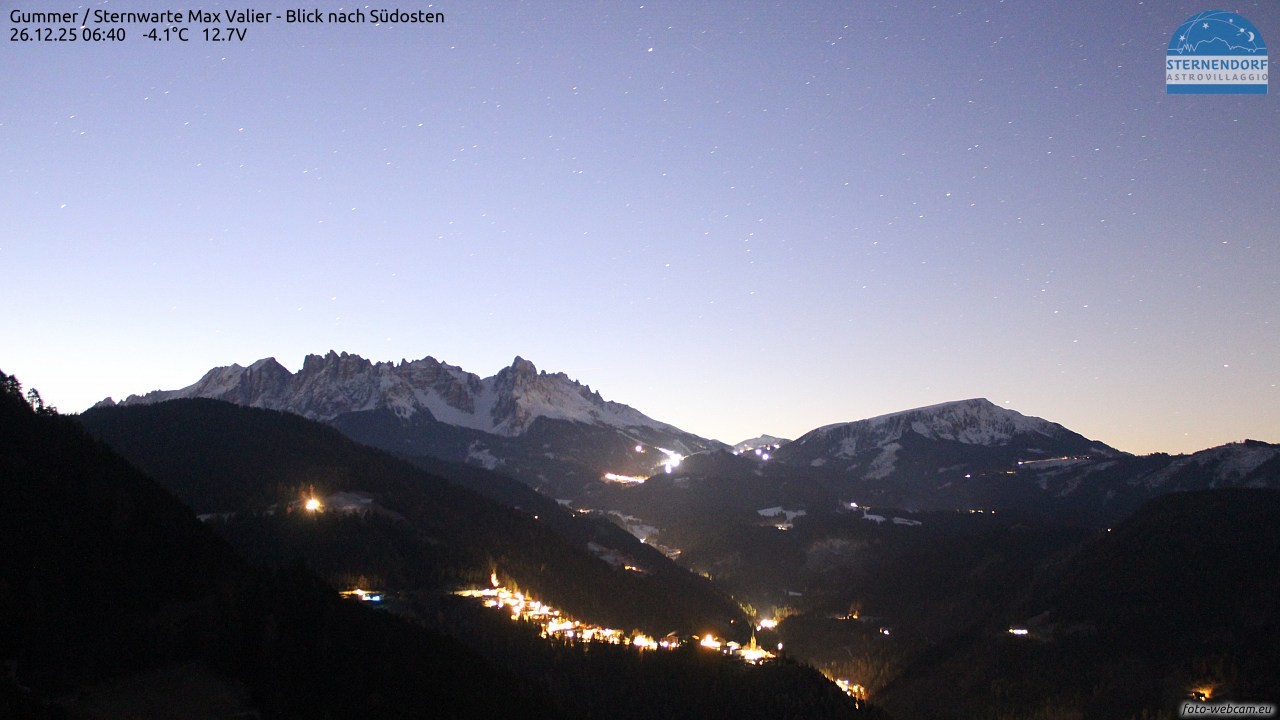 Archiv Foto Webcam Gummer - Sternwarte Max Valier