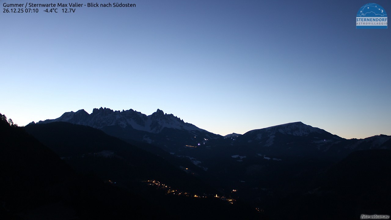 Archiv Foto Webcam Gummer - Sternwarte Max Valier