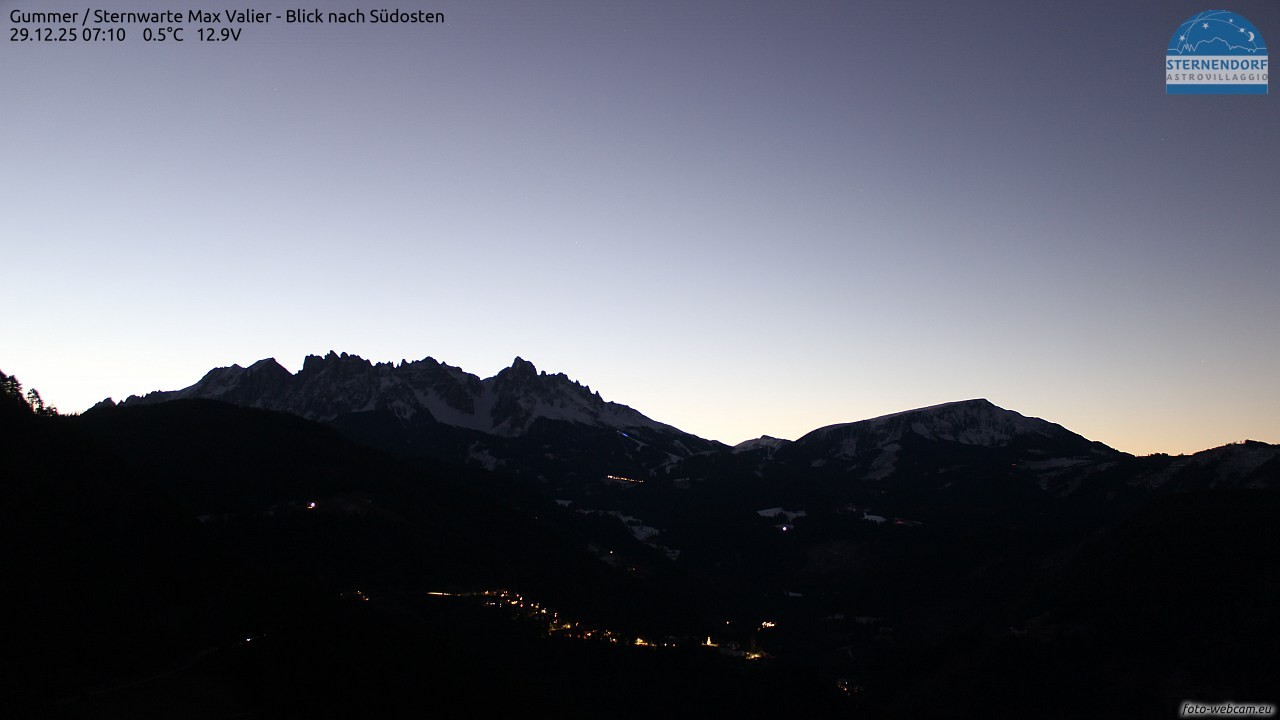 Archiv Foto Webcam Gummer - Sternwarte Max Valier