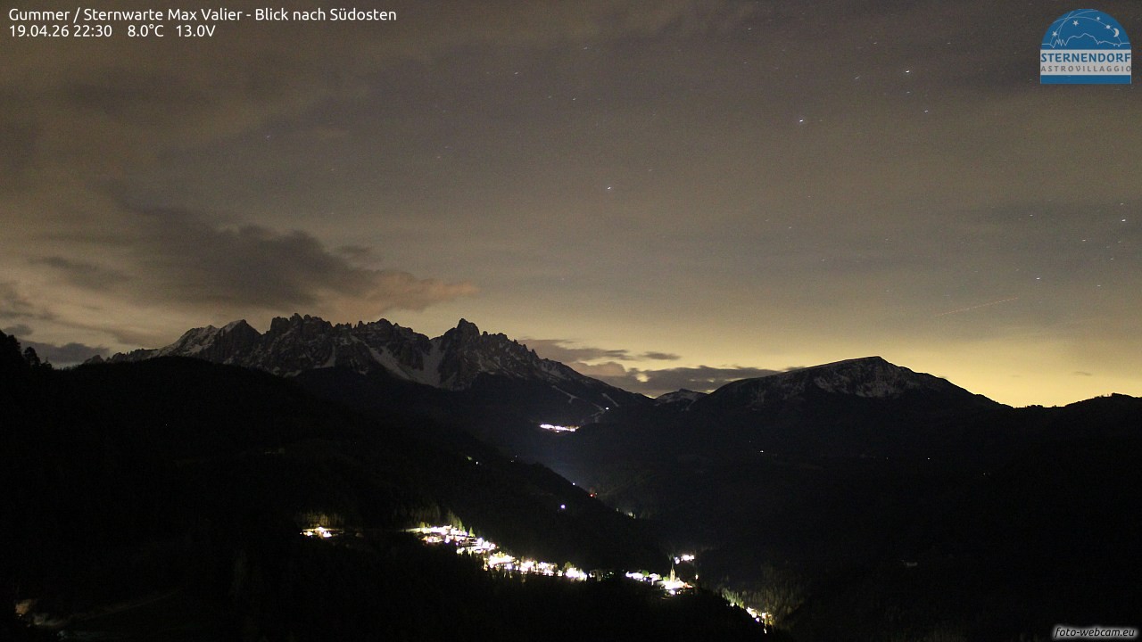 Archiv Foto Webcam Gummer - Sternwarte Max Valier