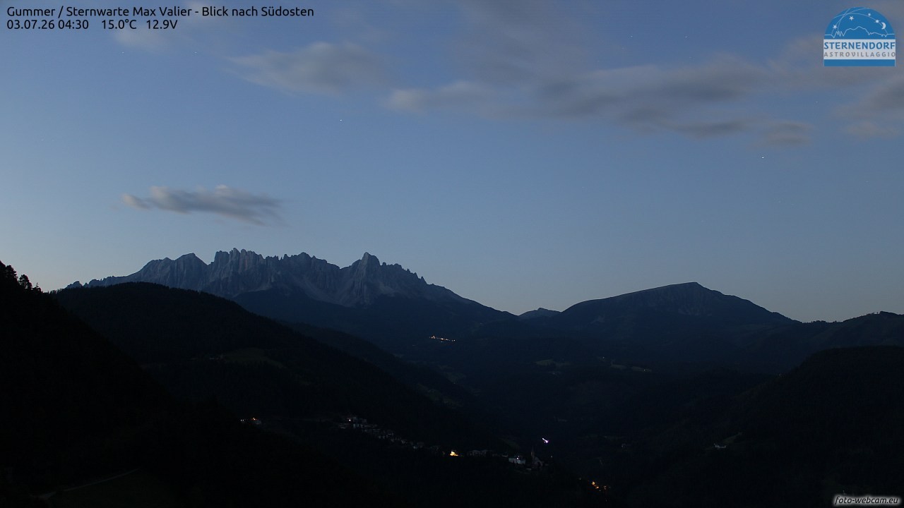 Archiv Foto Webcam Gummer - Sternwarte Max Valier