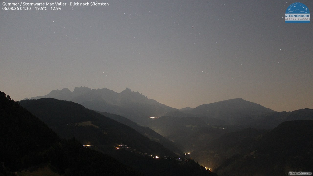 Archiv Foto Webcam Gummer - Sternwarte Max Valier