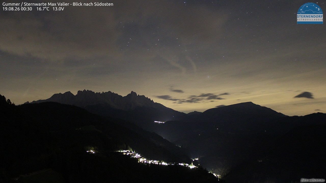 Archiv Foto Webcam Gummer - Sternwarte Max Valier