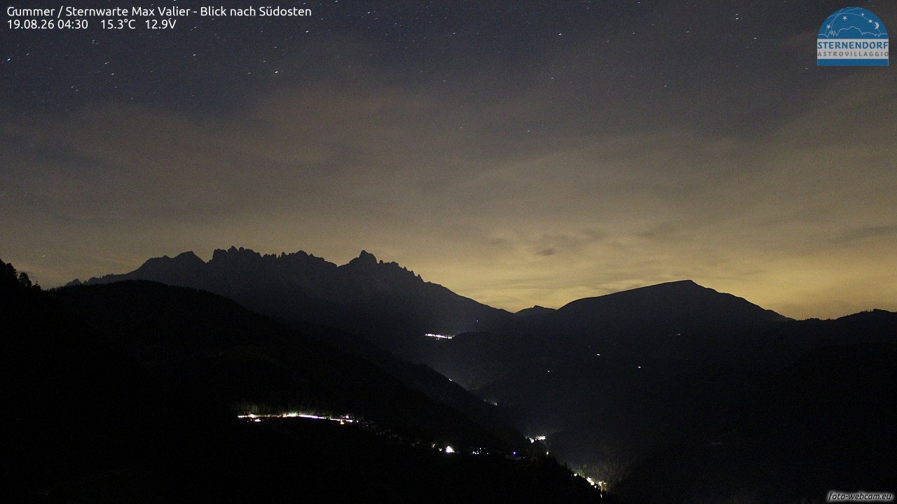 Archiv Foto Webcam Gummer - Sternwarte Max Valier