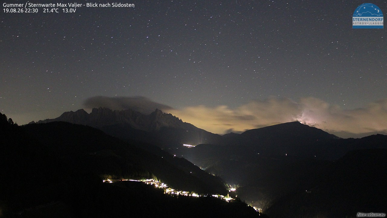 Archiv Foto Webcam Gummer - Sternwarte Max Valier
