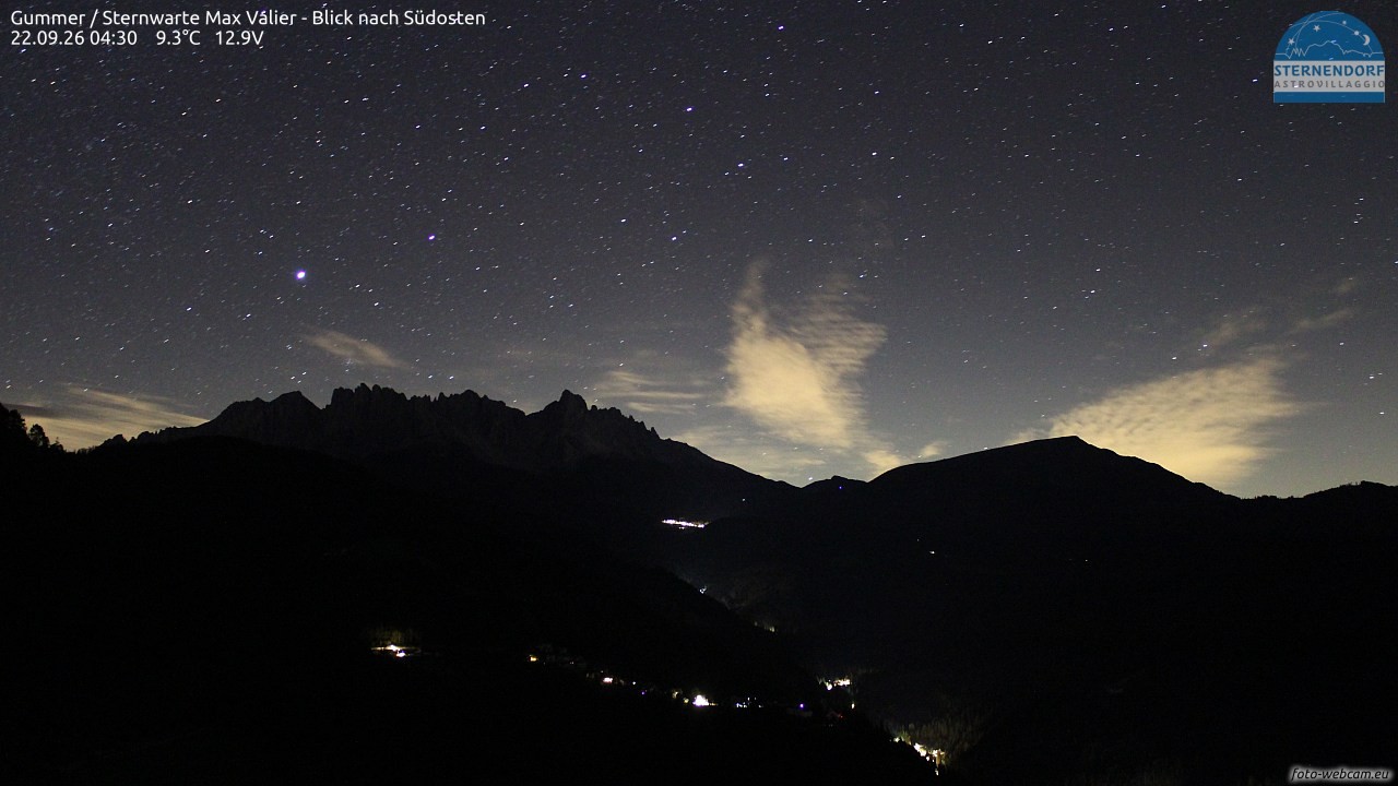 Archiv Foto Webcam Gummer - Sternwarte Max Valier