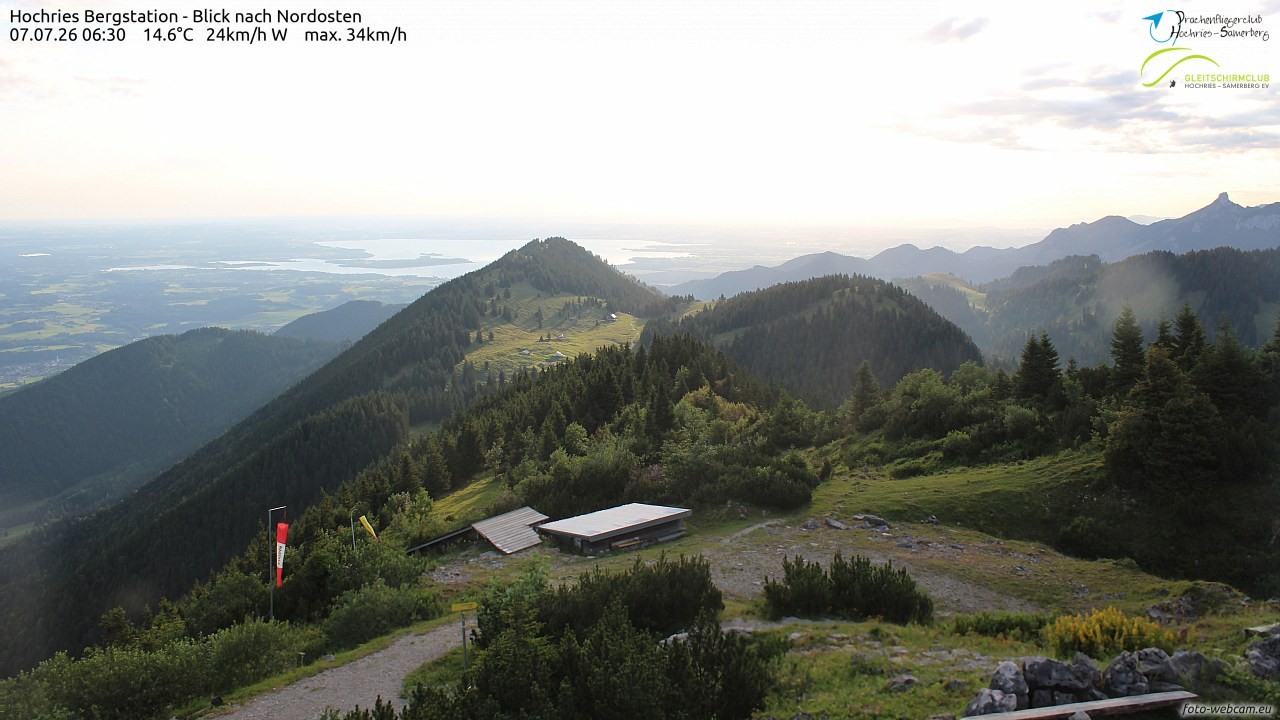 Archived image Webcam Hochries - View to the northeast