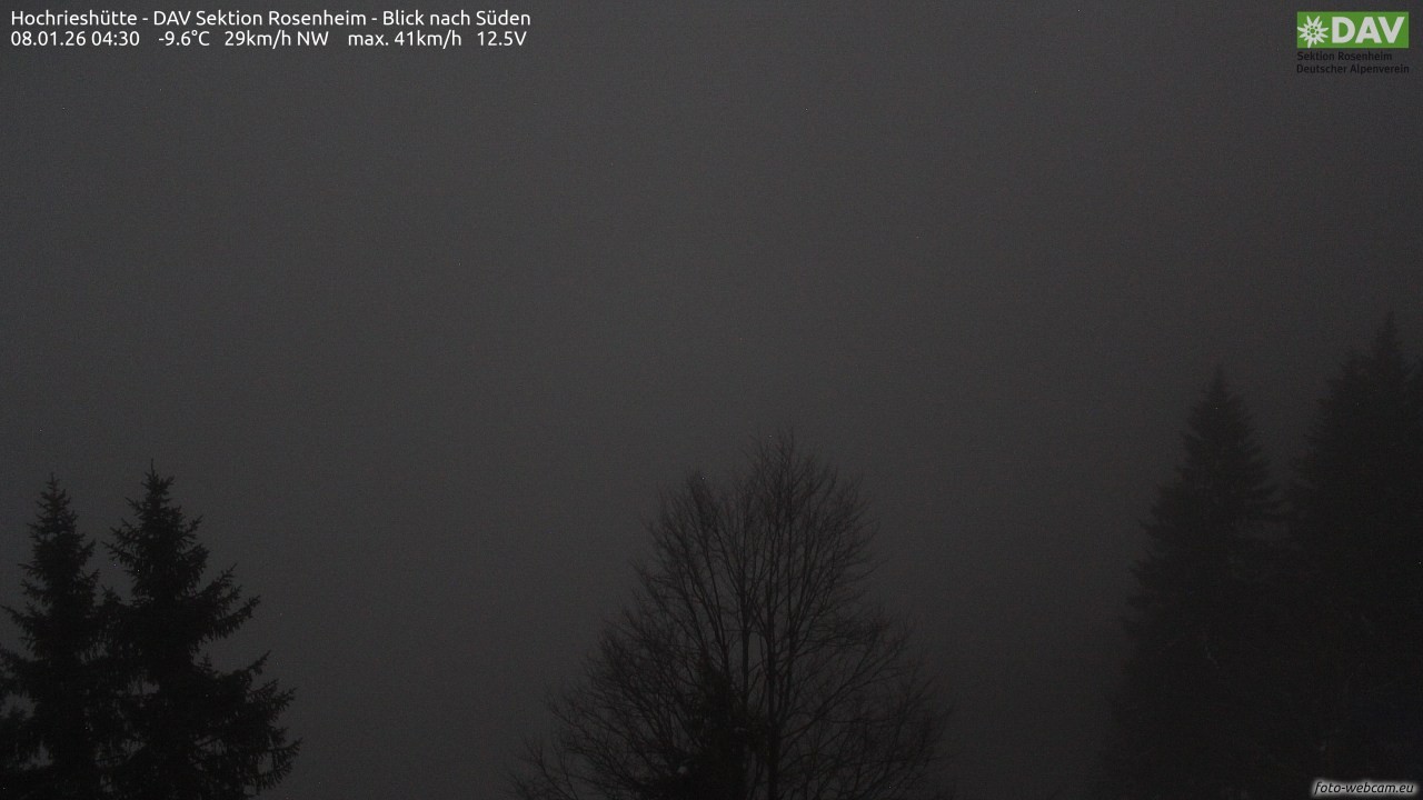 Archived image Webcam Hochrieshütte - View to the south