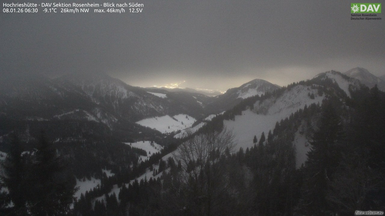 Archived image Webcam Hochrieshütte - View to the south