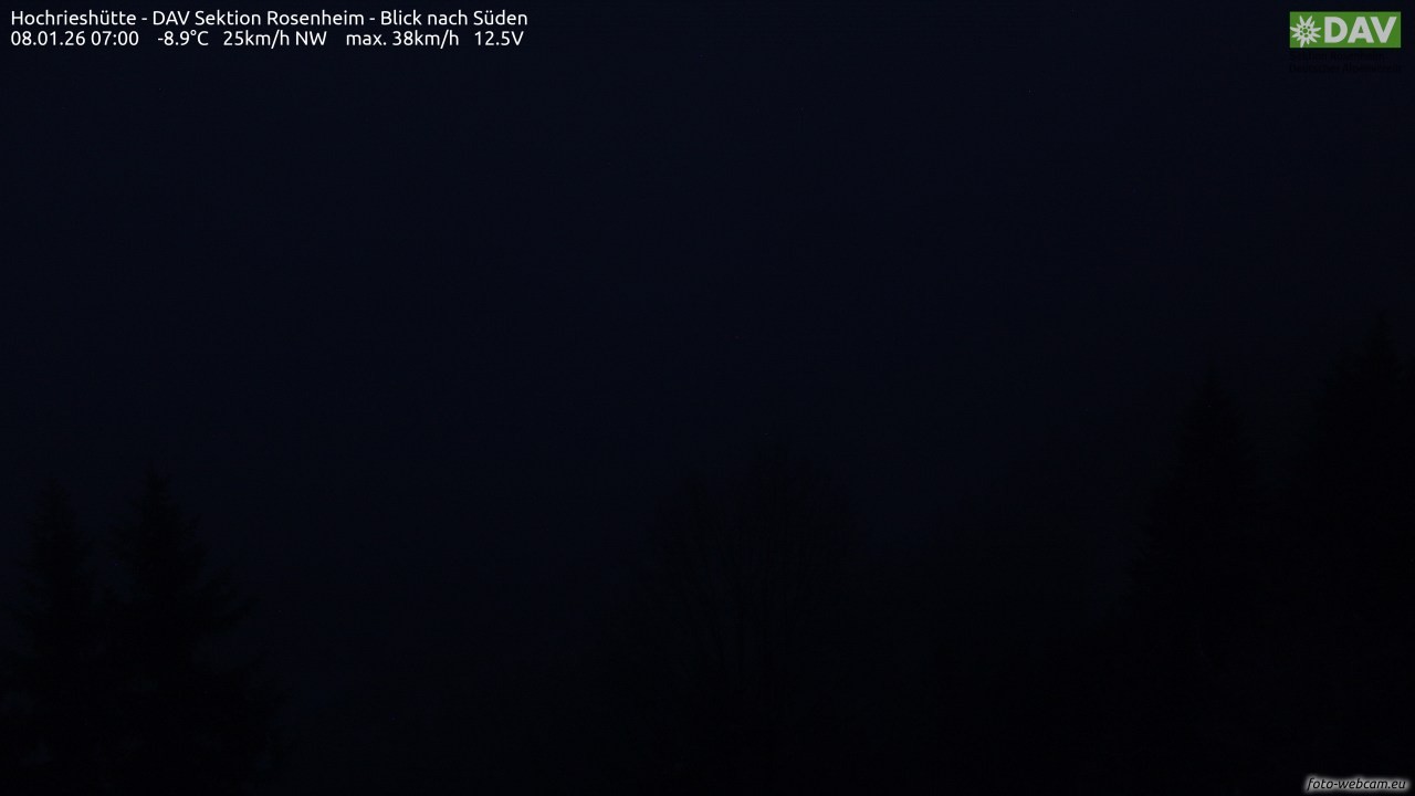 Archived image Webcam Hochrieshütte - View to the south