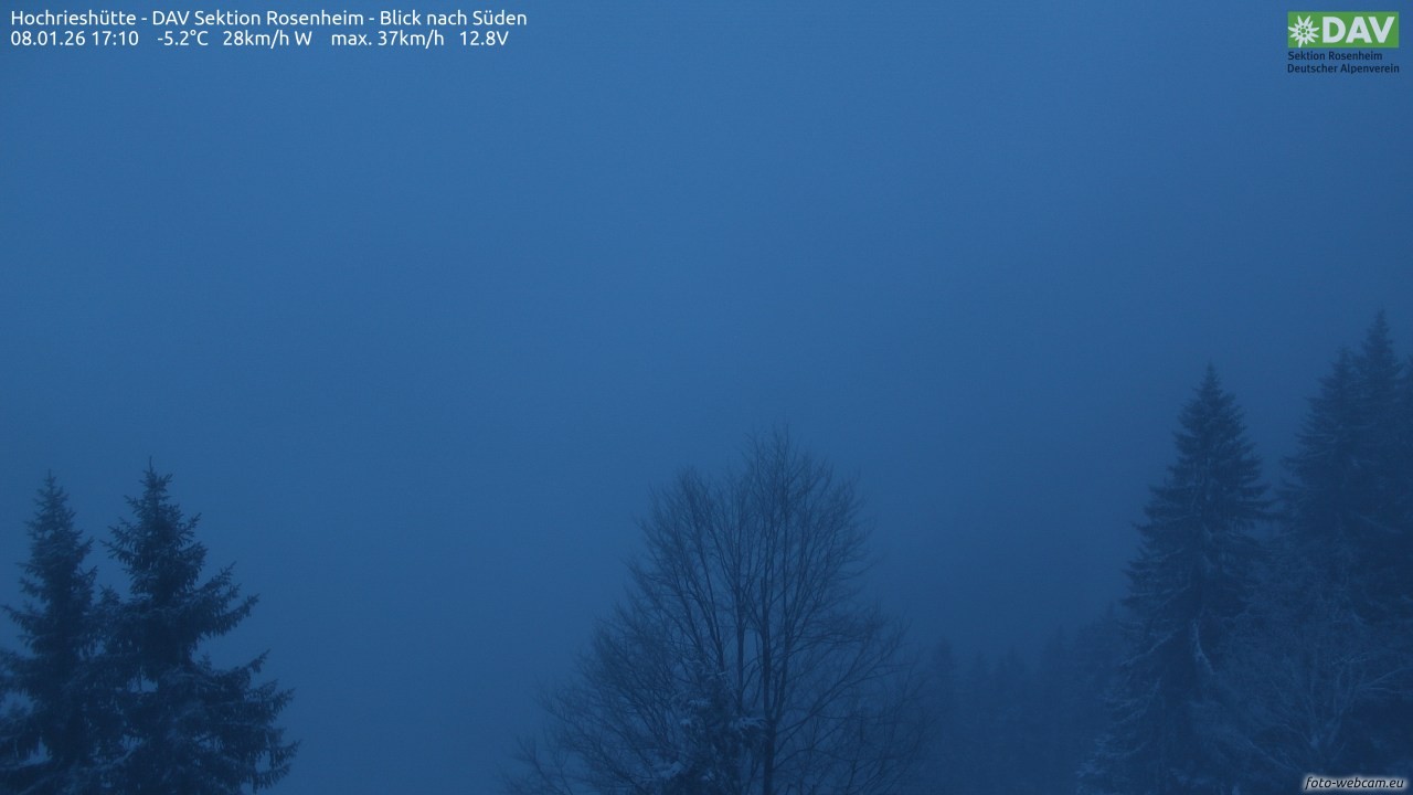 Archived image Webcam Hochrieshütte - View to the south