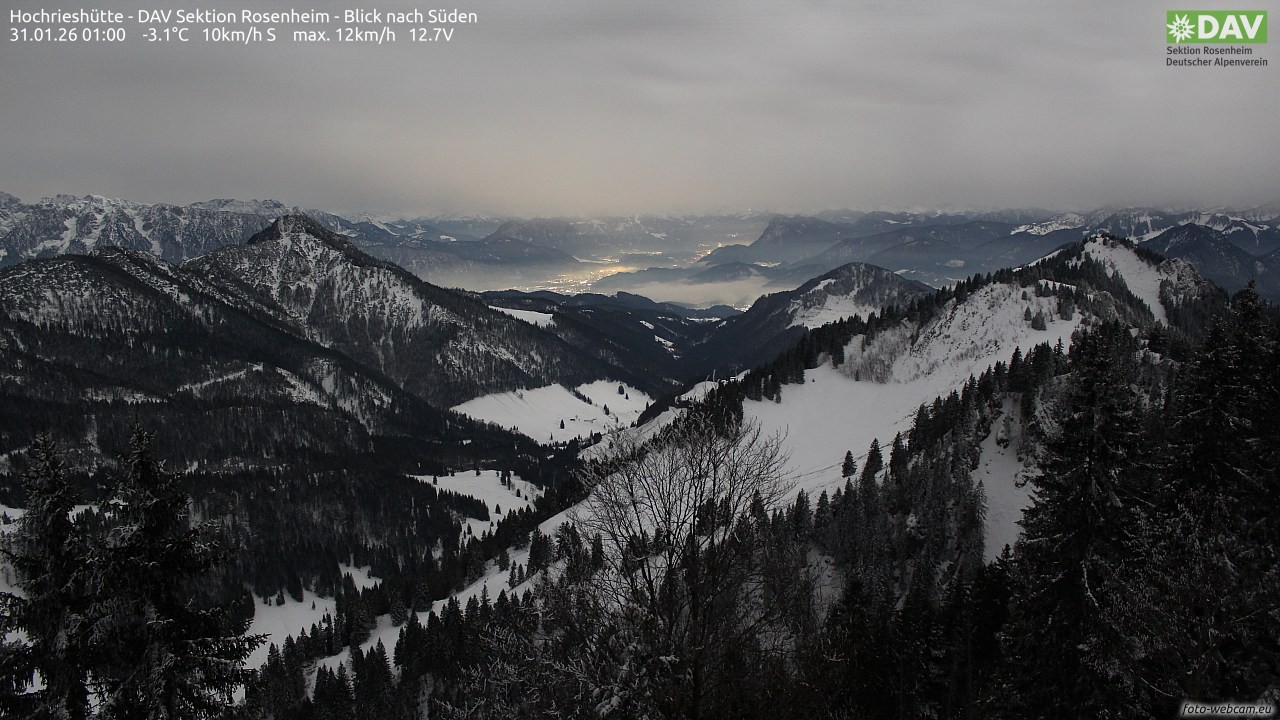 Archived image Webcam Hochrieshütte - View to the south