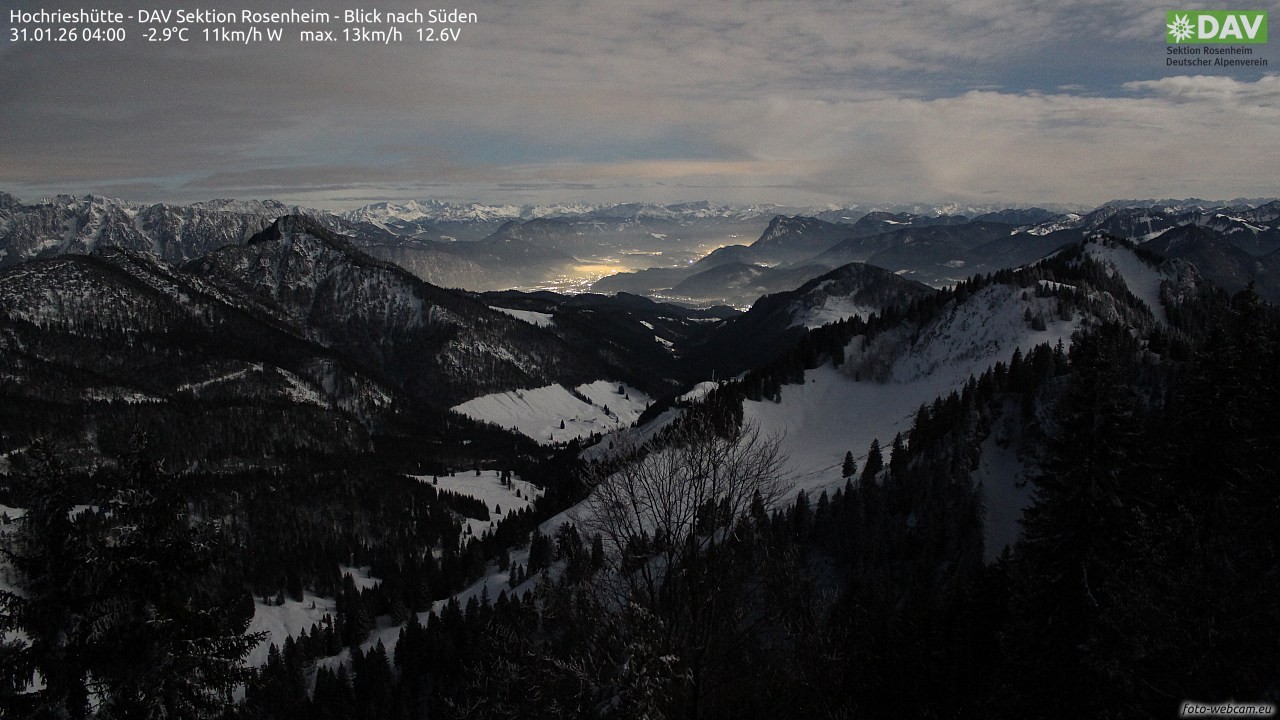 Archived image Webcam Hochrieshütte - View to the south