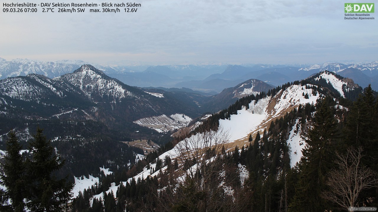 Archiv Foto Webcam Hochries Süd